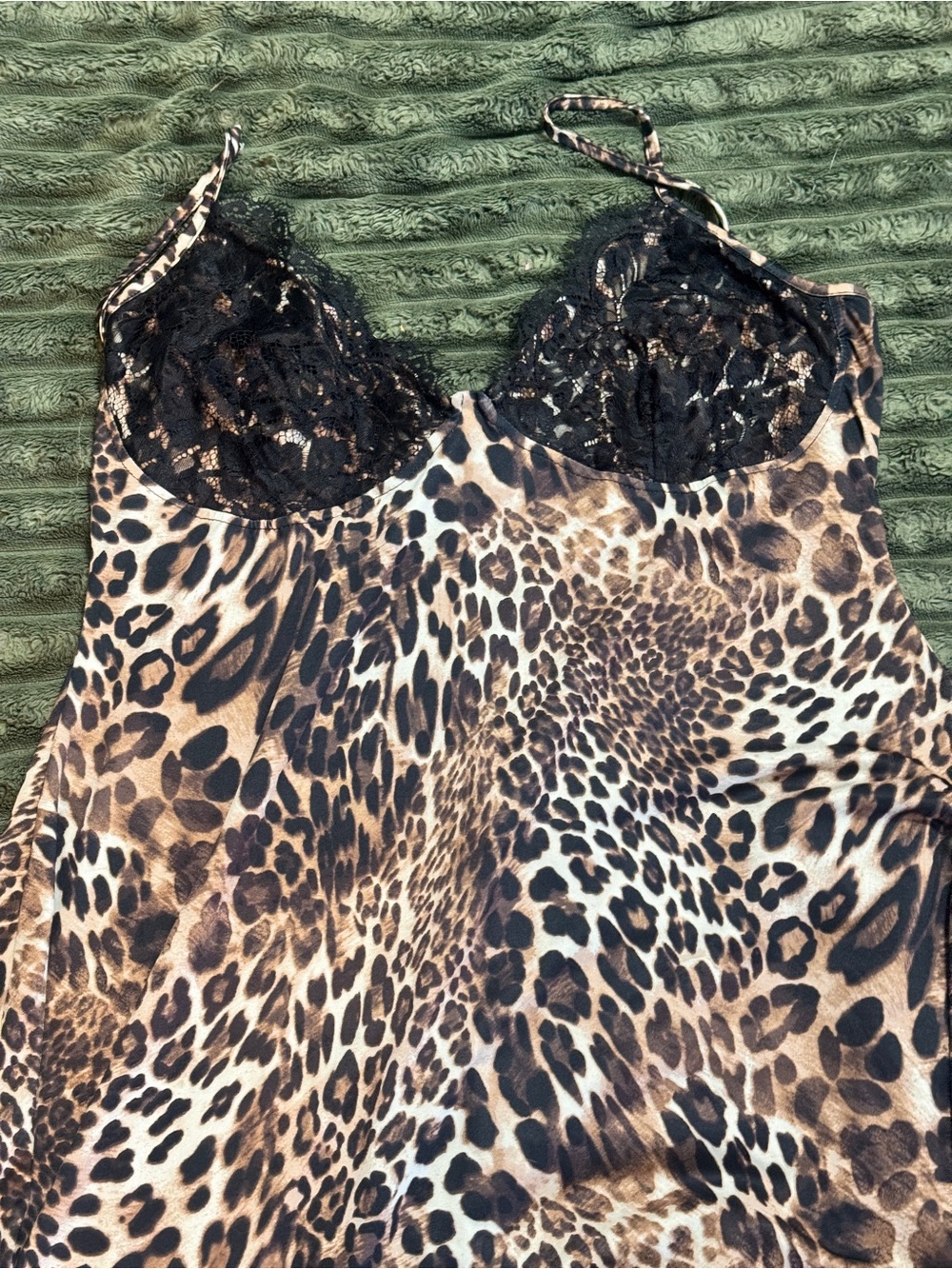 Fashion Nova Leopard Print Slip Dress - Black & Tan